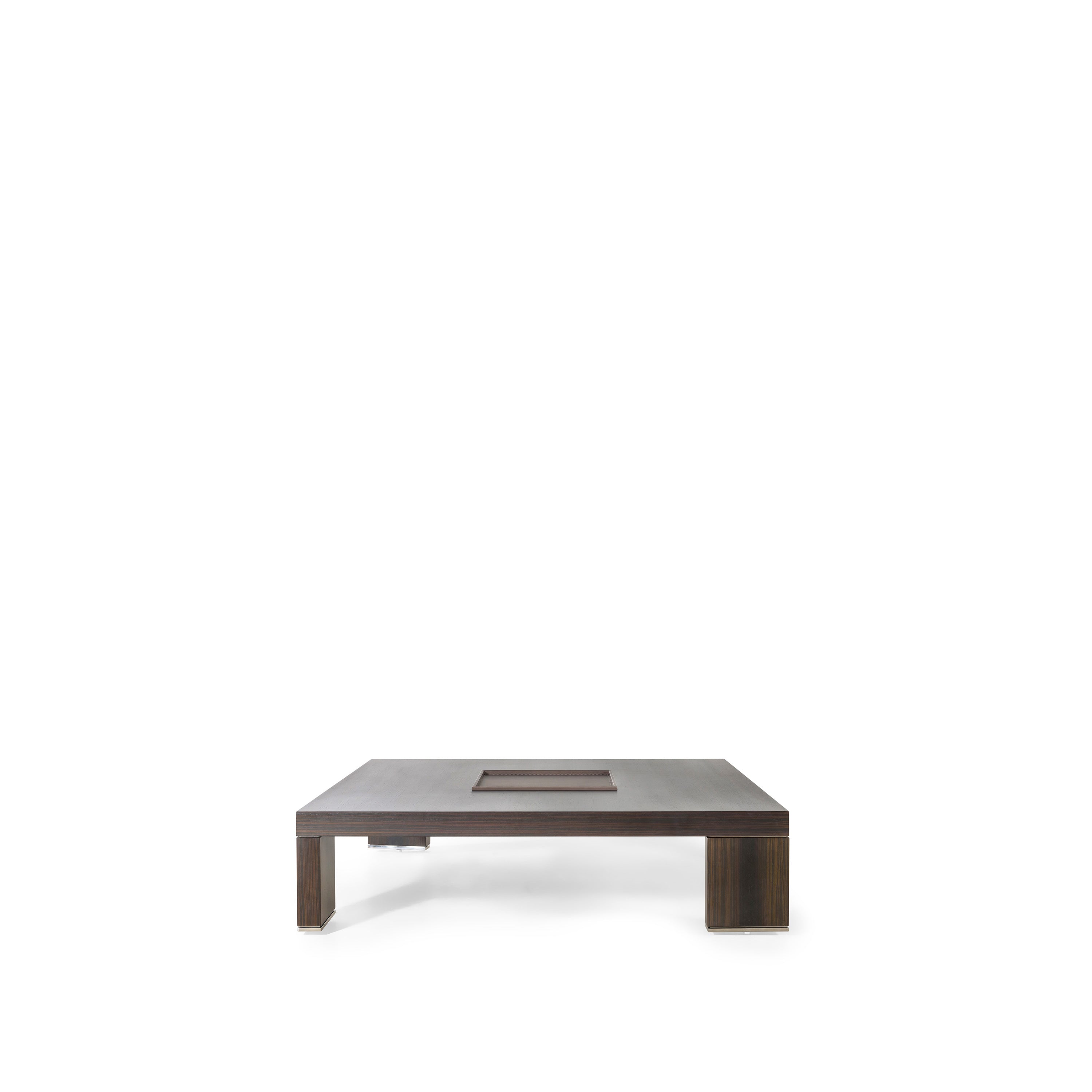 Mesa de Centro T com Bandeja de Couro