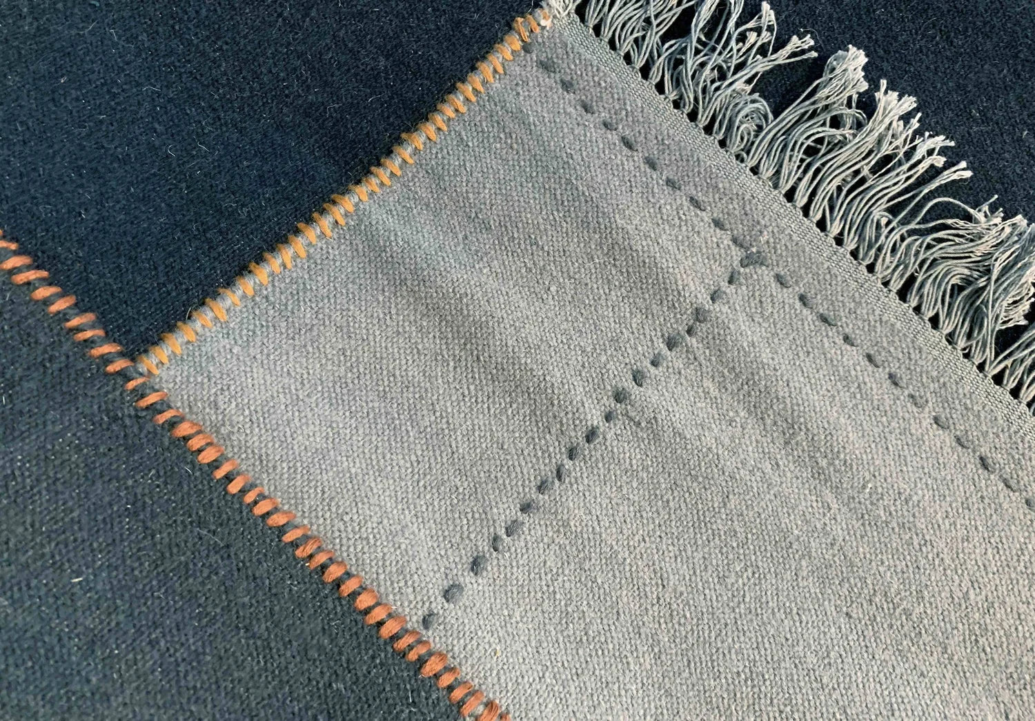 Stacked Angles Blue Rug