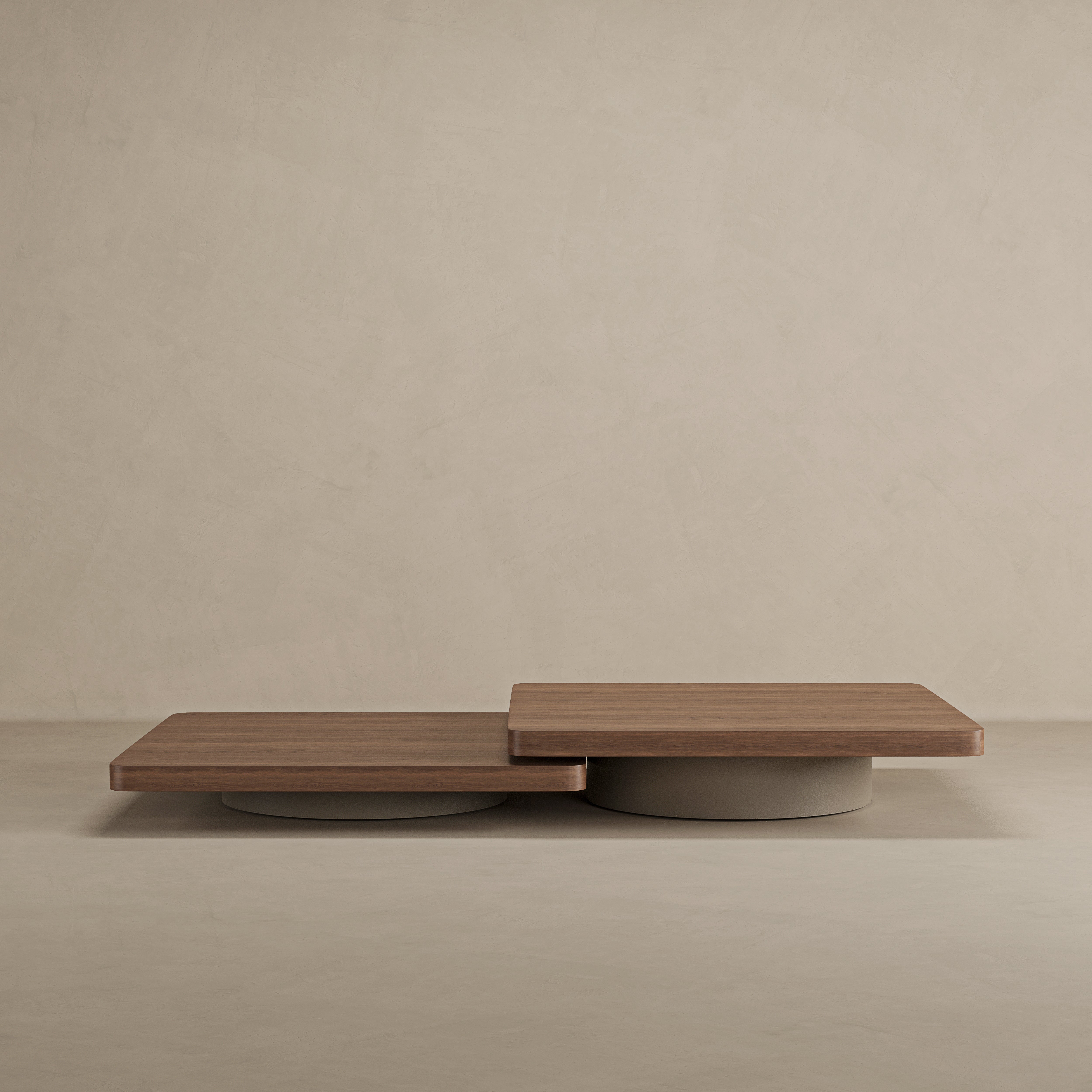 Duo Coffee Table Pair With Leather Leg