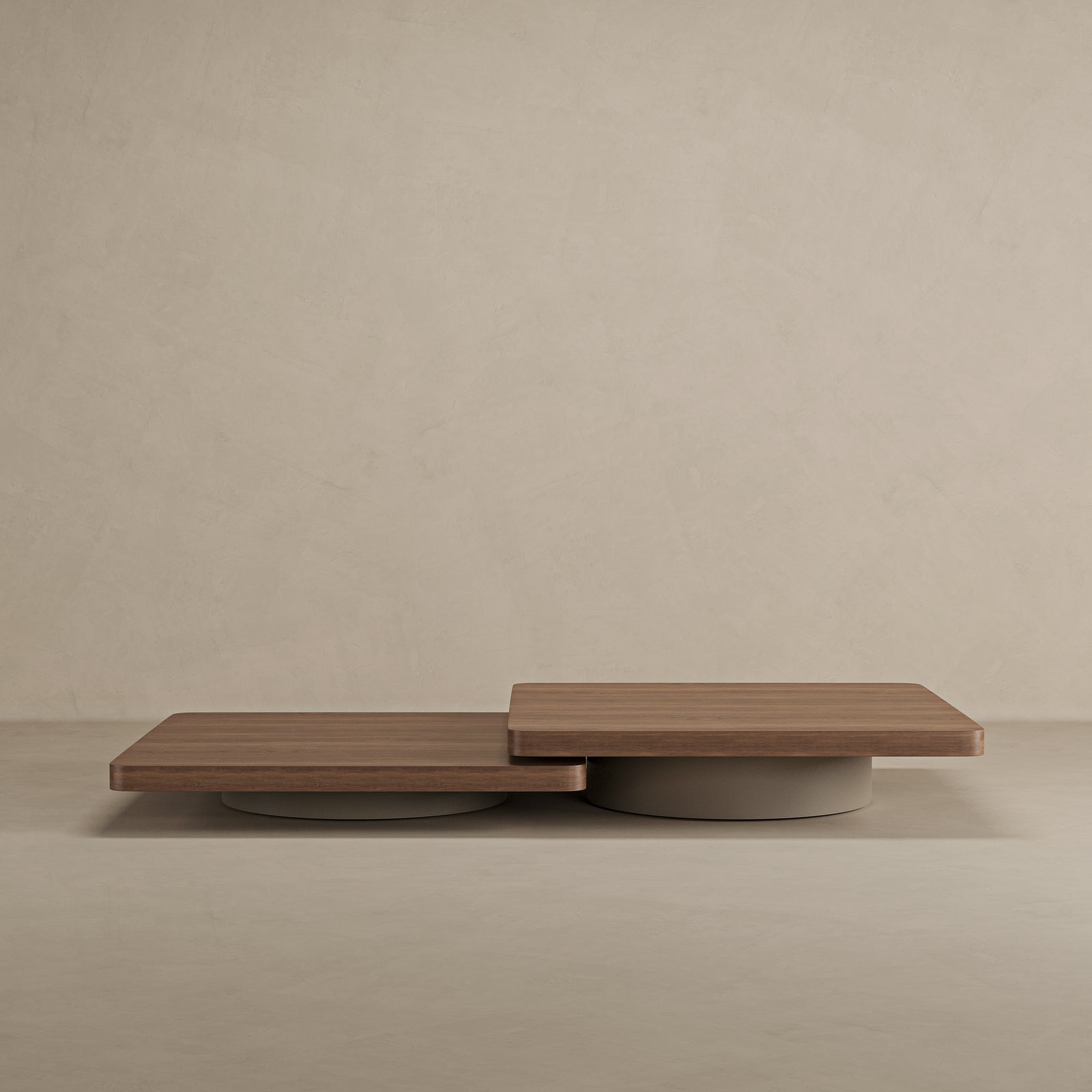 Duo Coffee Table Pair With Leather Leg (1)