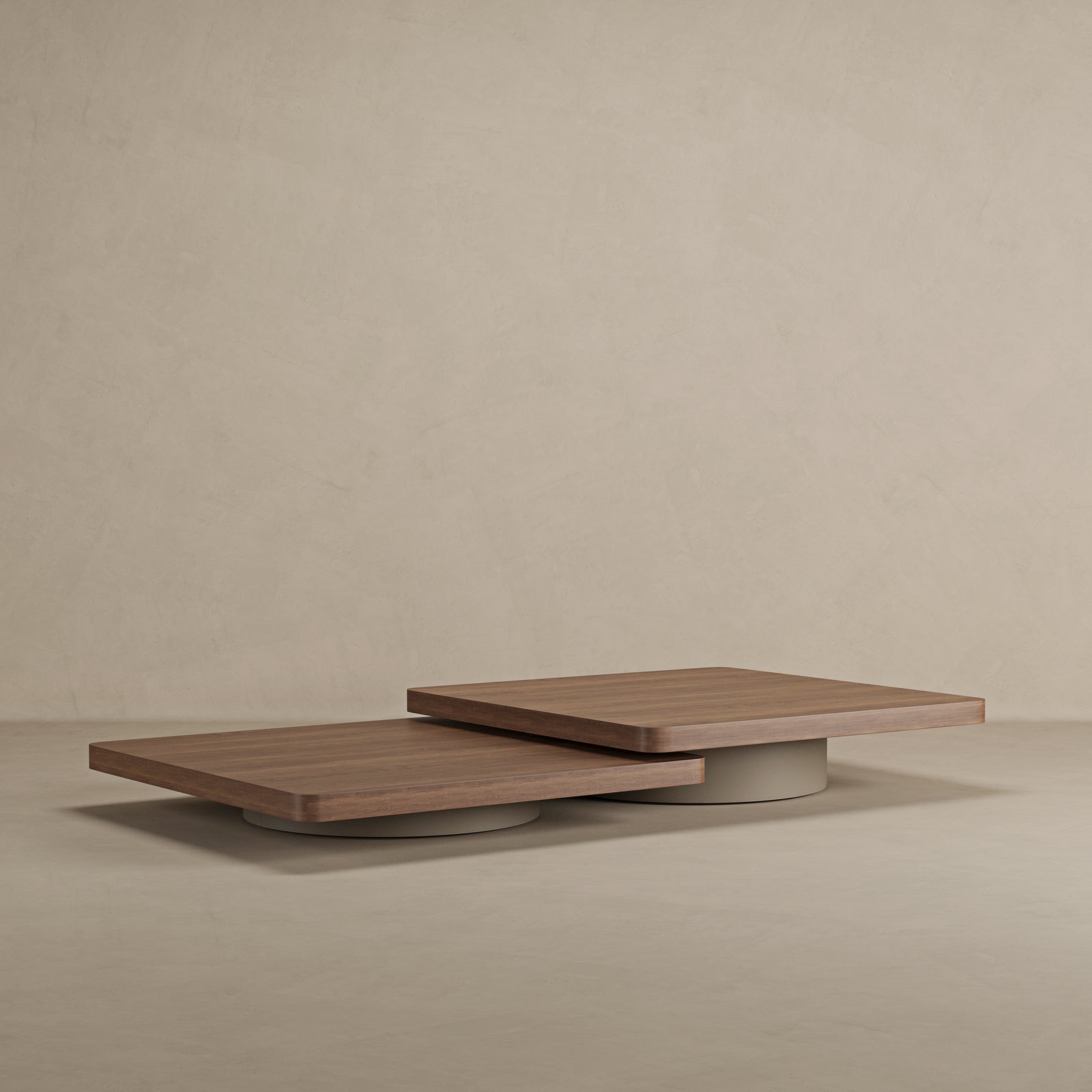 Duo Coffee Table Pair With Leather Leg (2)