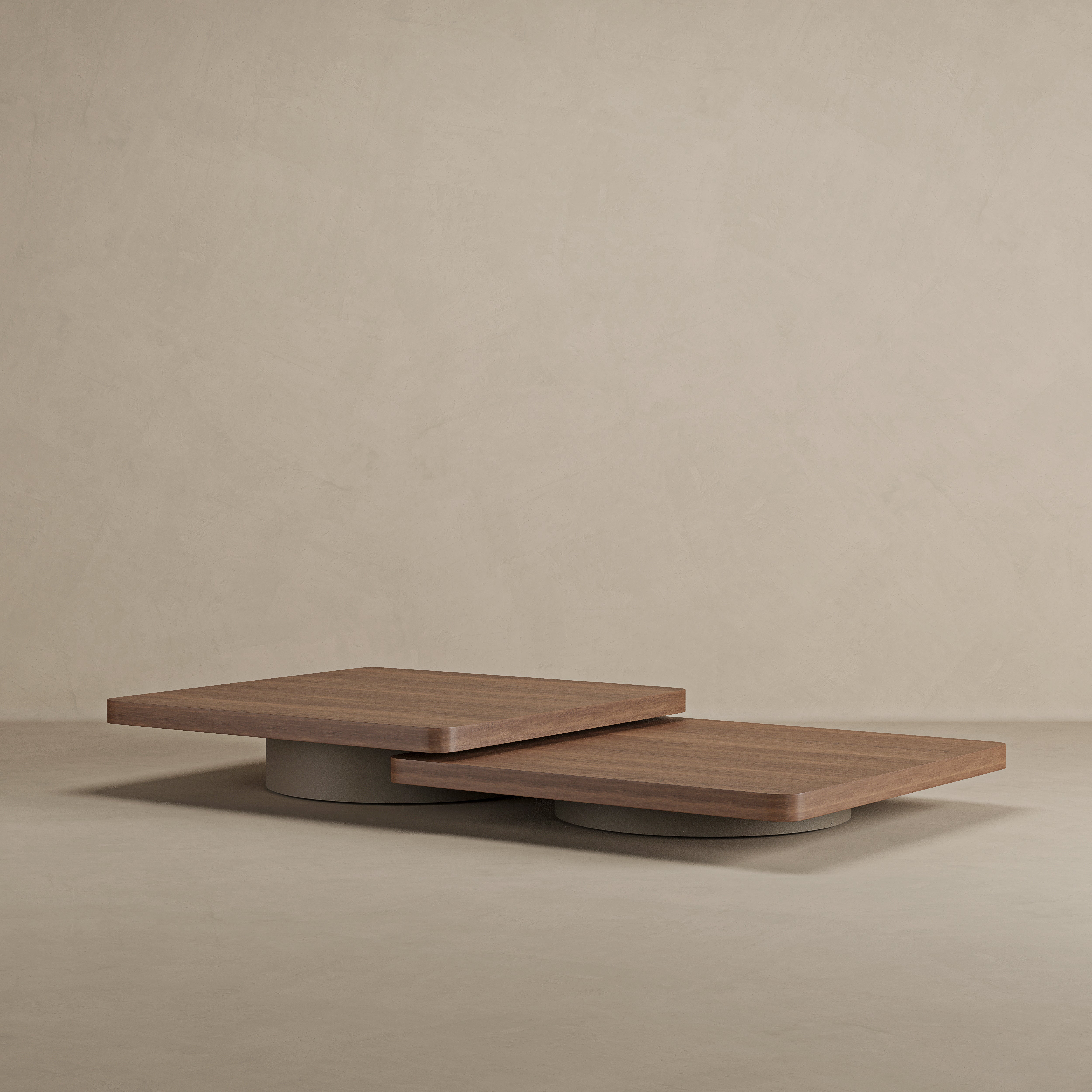 Duo Coffee Table Pair With Leather Leg