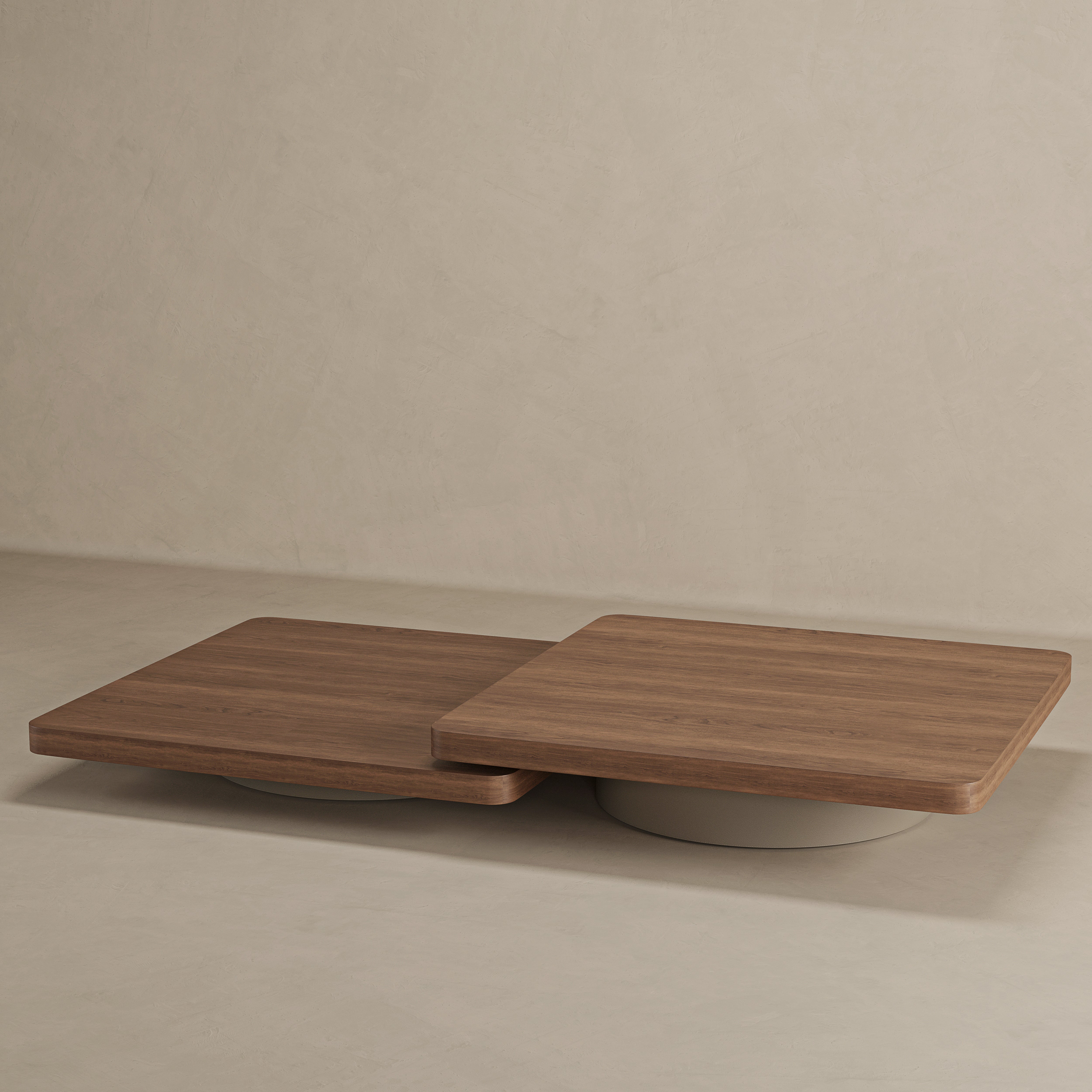 Duo Coffee Table Pair With Leather Leg