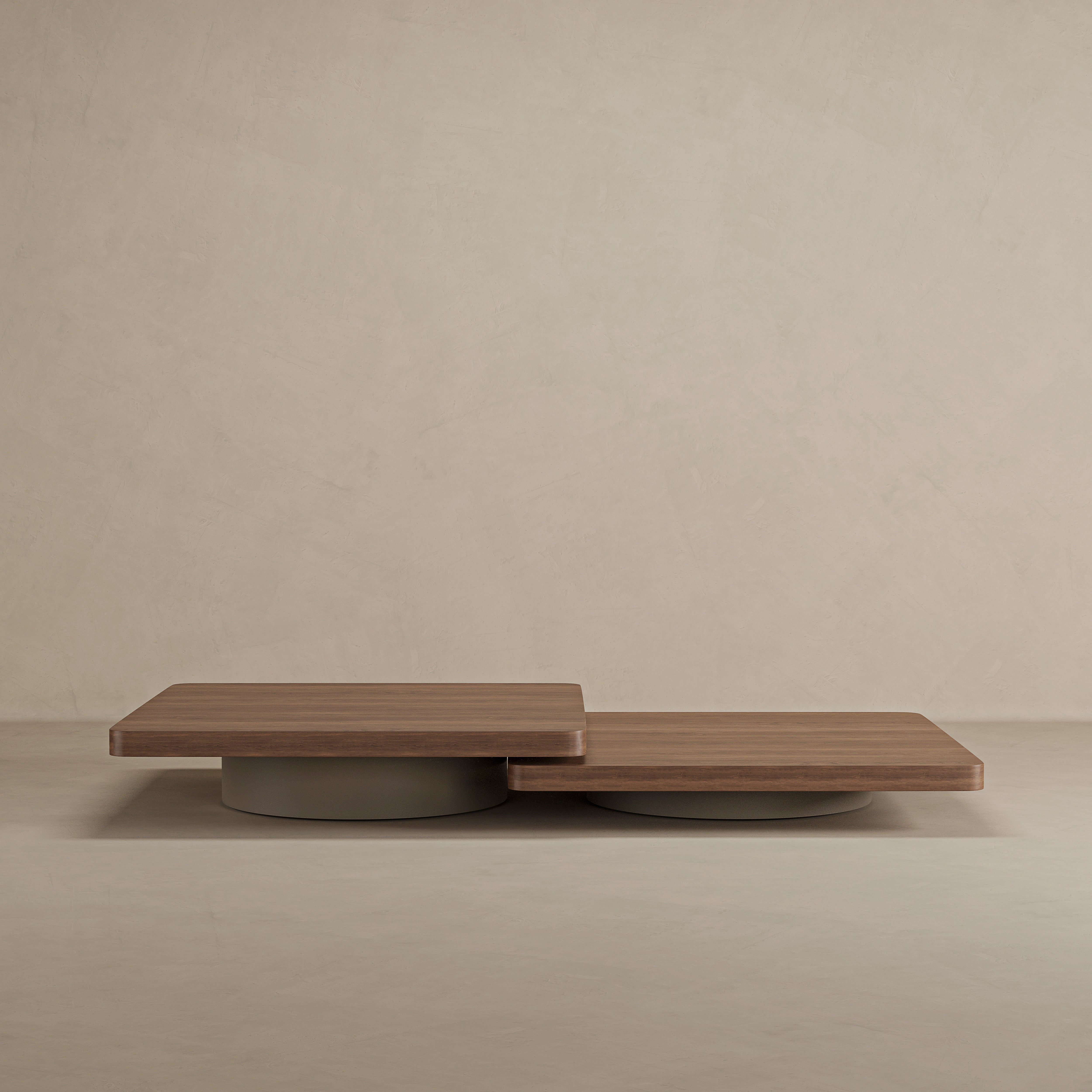 Duo Coffee Table Pair With Leather Leg