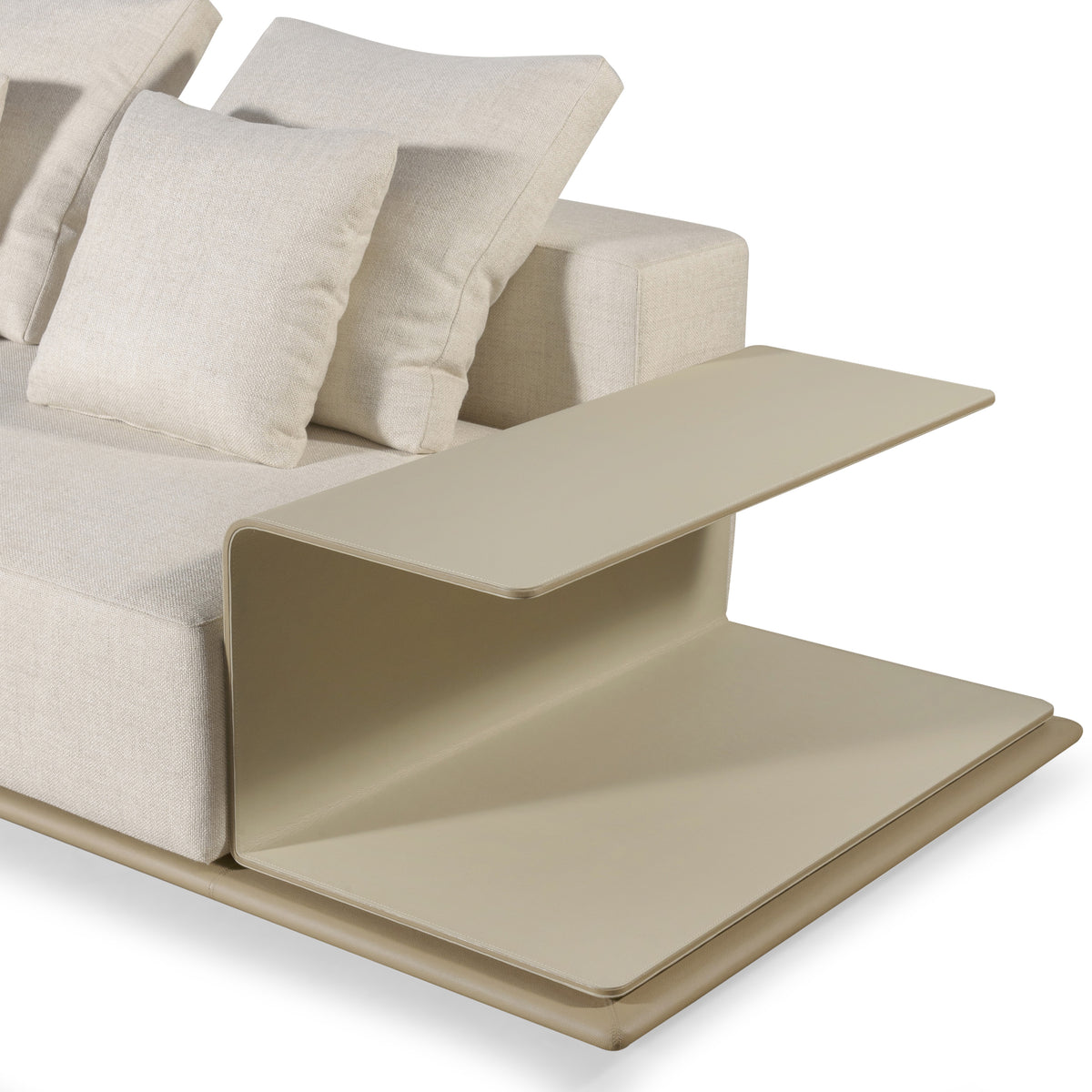 Forma Sectional  112 " Right Hand Sofa  with Leather Wrapped Tray (7)