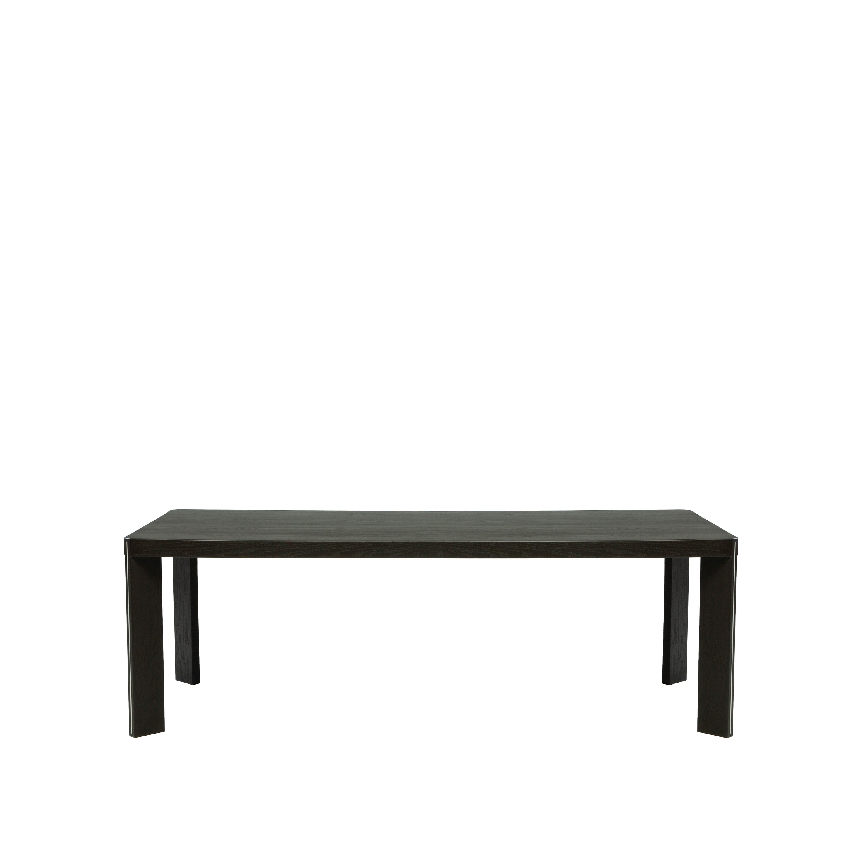 T Dining Table with Metal Inlay On Legs