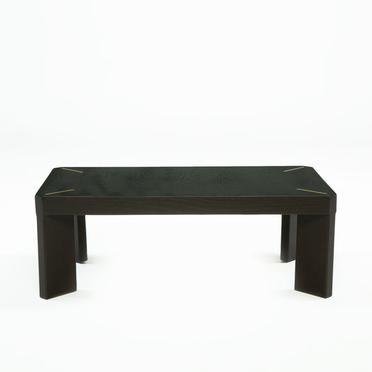 T Coffee Table with Metal Inlay on Top