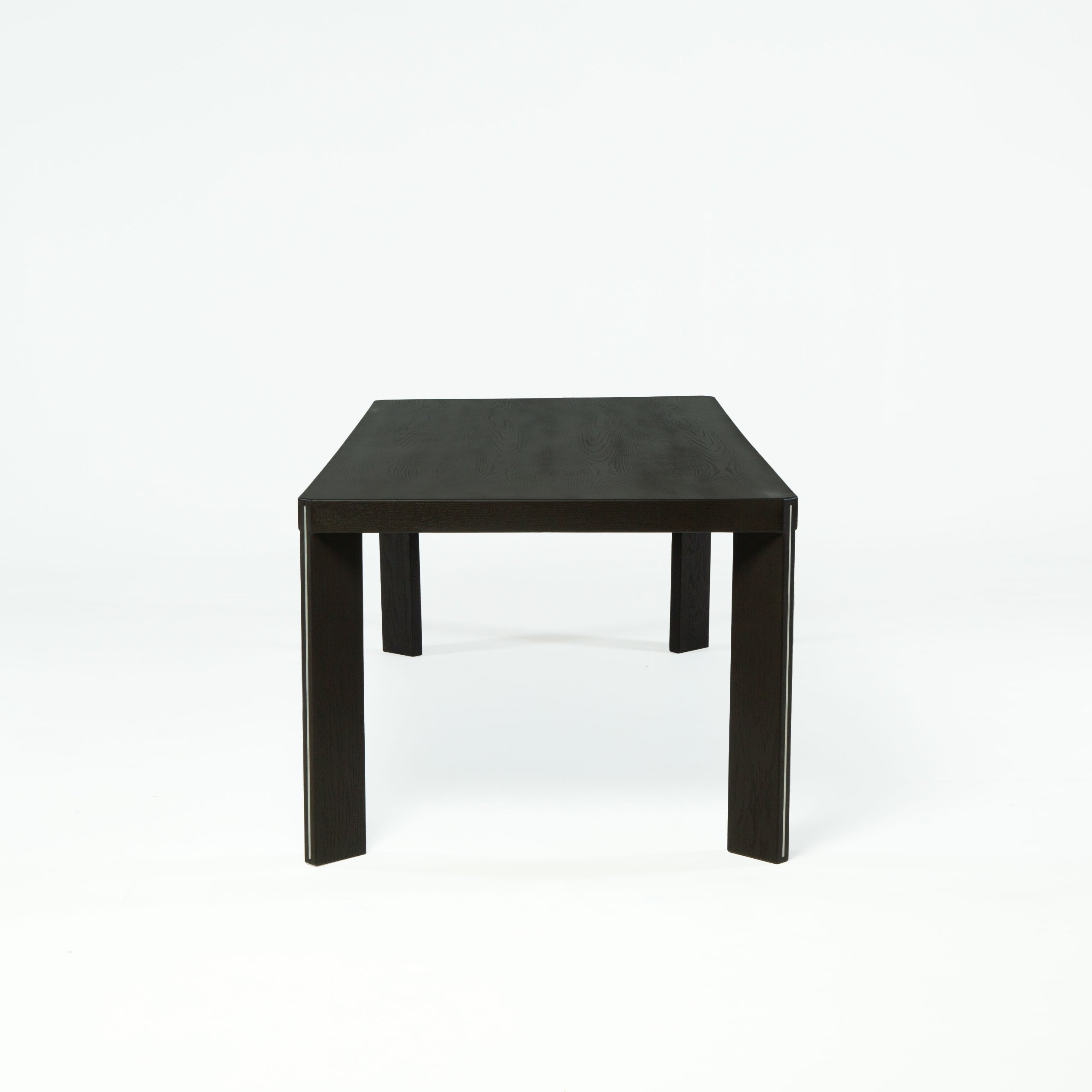 T Dining Table with Metal Inlay on Legs