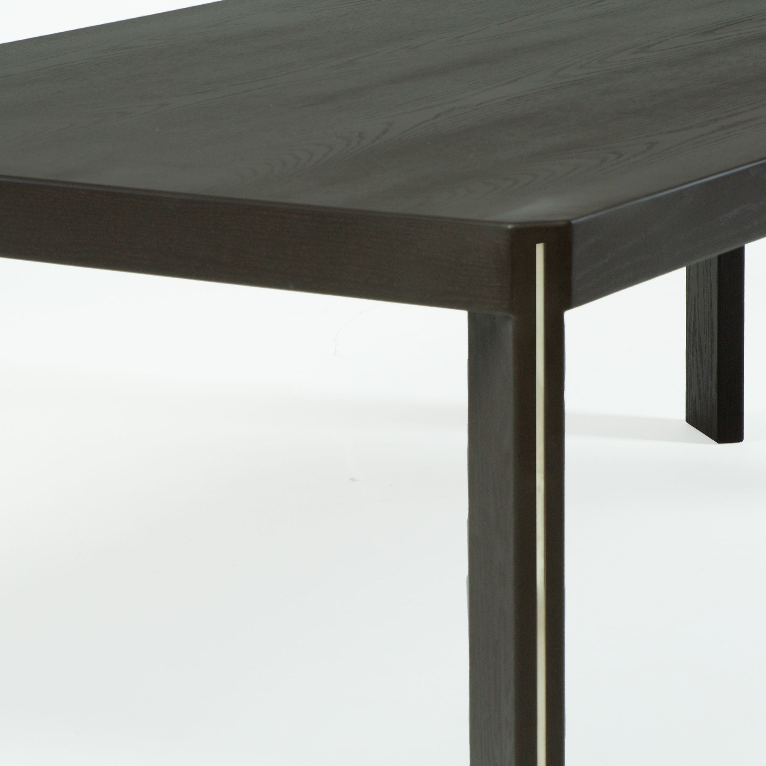 T Dining Table with Metal Inlay on Legs